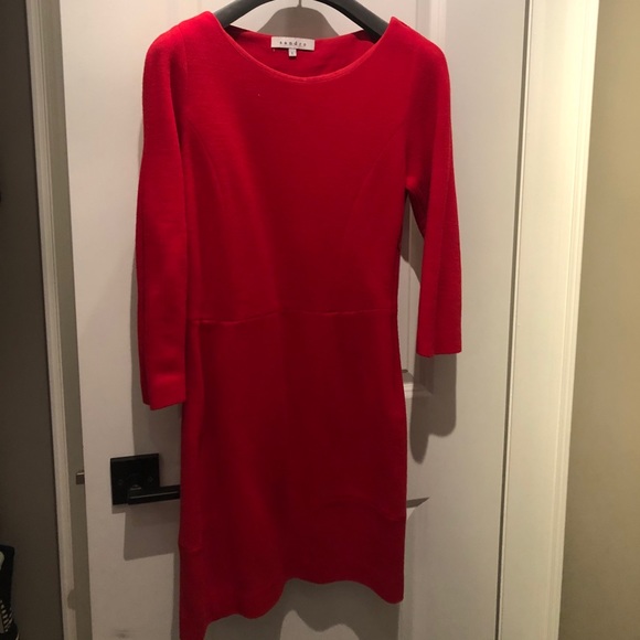 Sandro Ravie stretch wool red dress - Picture 3 of 7
